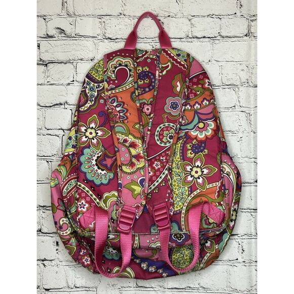 Vera Bradley Lighten Up Large Backpack Swirls Paisley Pink Orange - Picture 2 of 13